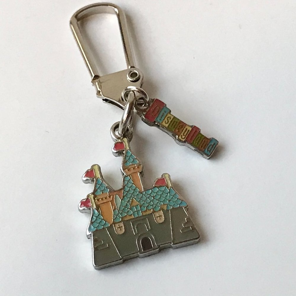 Vintage Disney Castle Disneyland Charm Zipper Pull